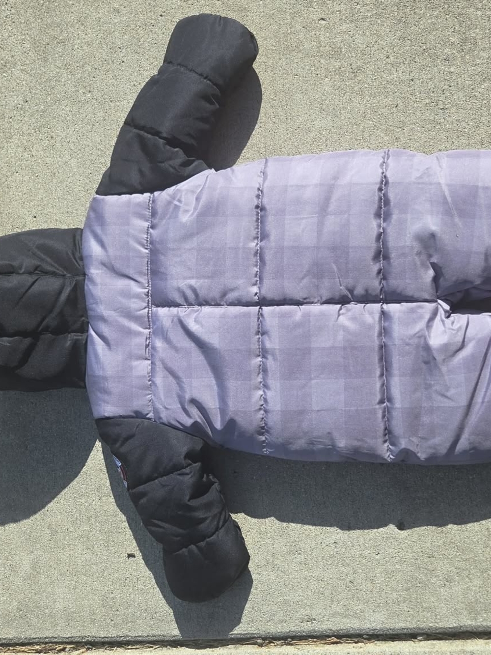 Weatherproof Hooded Insulated Snowsuit 3-6M Purple/Black Full Zip Winter - Picture 3 of 3